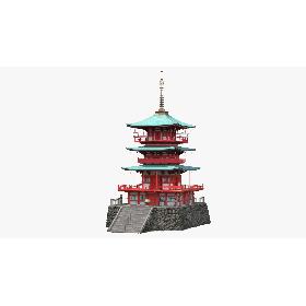 3D Japanese Temple